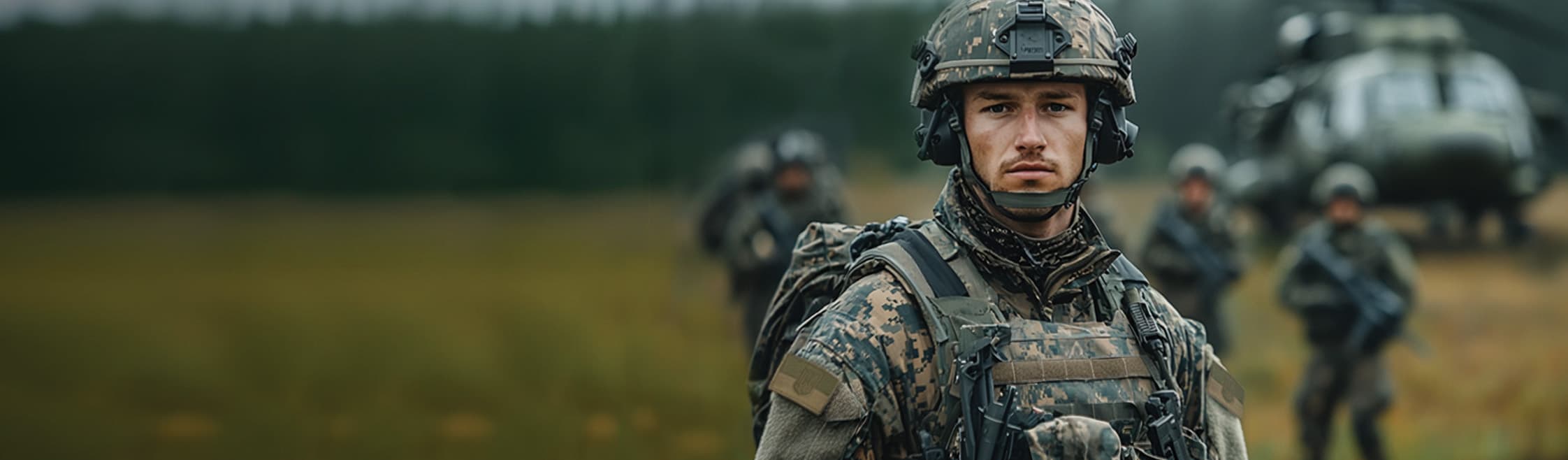 Військовий в шоломі